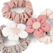 Scrunchie con fiore, 3 pezzi