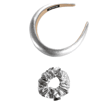 Bandeau Pour Les Cheveux & Scrunchie Glam - Argent