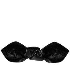 Leather Bow Big On Clip Black