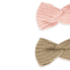 Fascia per capelli in maglia con nodo, marrone e rosa, confezione doppia
