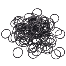 Mini Élastiques Pour Cheveux En Caoutchouc Naturel, Ø 20 mm, 120 pcs. - Noir