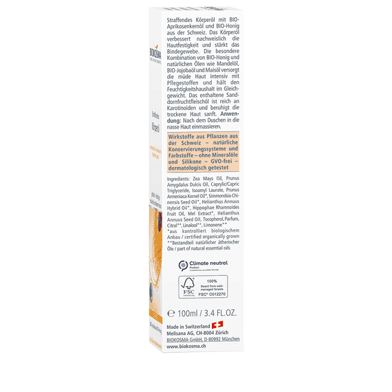 Firming Body Oil Organic Apricot Organic Honey