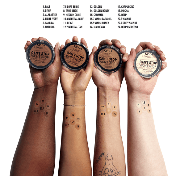 Full coverage clearance pressed powder