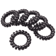 Élastiques à cheveux spirale, 4 cm de diamètre, noirs, par 6