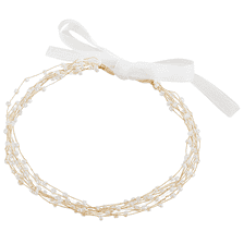 style boho, bijoux fins en fil d'or avec desperles blanches
