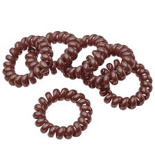 Élastiques À Cheveux Spirale, Ø 4 cm, 6 pcs. - Marron