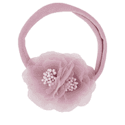 Baby hair band super elastic ribbon with two
flowers, lilac