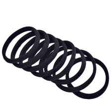 Chouchou élastique, super doux, noir, droit, indéformable, par 8