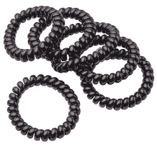 Élastiques À Cheveux Spirale, Ø 5cm, 6 pcs. - Noir