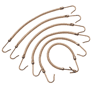 Élastiques à crochets pour tresses, 12 cm de long, blonds, par 6