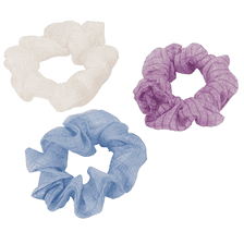 Scrunchie trasparente con elastico ritorto, 7 cm di diametro, 3 pezzi.