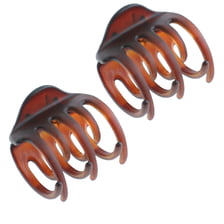 Pince À Cheveux Ronde, Moyenne, 45 mm, 2 pcs. - Havane Mates