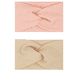 Breites Kinder-Haarband mit Knoten, rosa und beige, Duopack