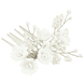 Hair Comb With Flowers - Silver