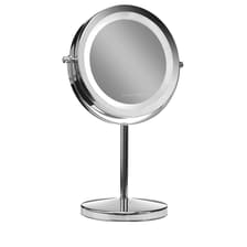 Table Mirror With Led Light & x10 Magnification - Silver