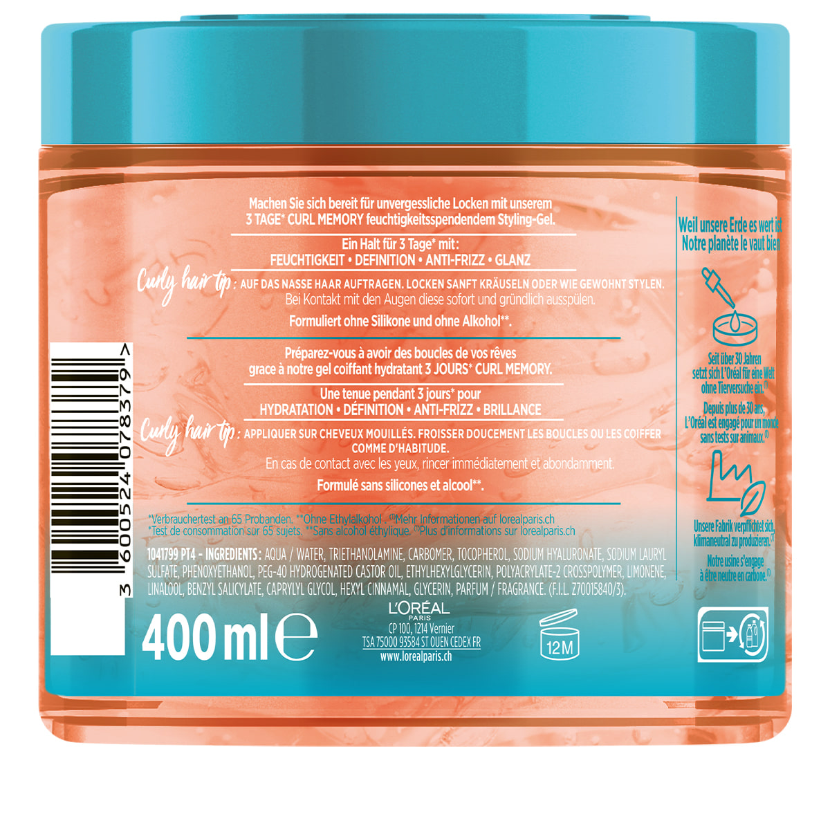 L'Oréal Paris • Dream Long Curl Memory Gel Coiffant &hydratant • haar