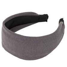 Breiter gestrickter Haarreif - grau