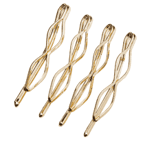 Epingle à cheveux Yoga ondulée de 5,5 cm, par 4, or
