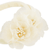 Bandeau de cheveux de bébé super élastique avec deux fleurs, beige