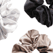 Satin Scrunchies - grigio argento, beige, marina