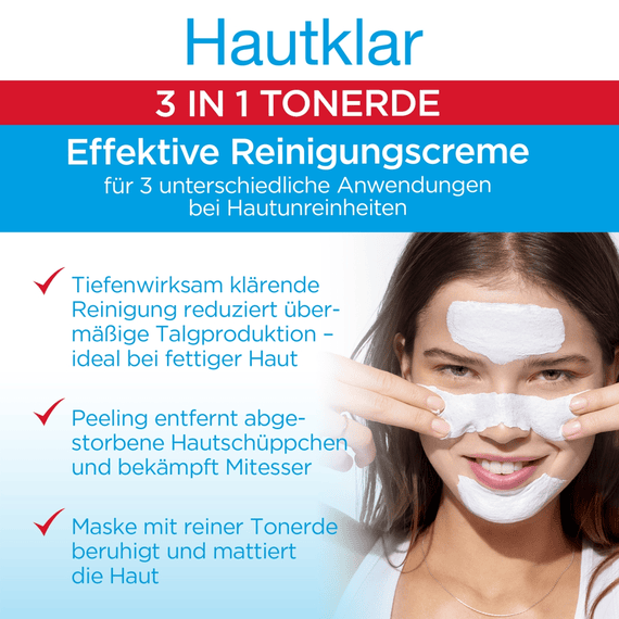 Hautklar 3-in-1 Reinigung + Peeling + Maske