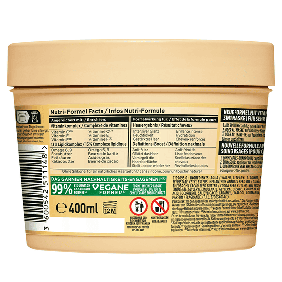Maschera per Capelli 3in1 al Burro di Cacao Definitiva