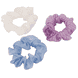 Scrunchie trasparente con elastico ritorto, 7 cm di diametro, 3 pezzi.