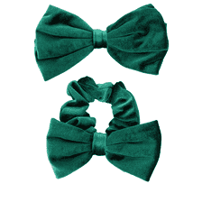Fermaglio per Capelli in Velluto e Punto di Velluto - verde