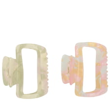Pinces À Cheveux Marbrées - Vert & Rose Pastel