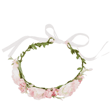 Couronne de fleurs avec nœud pour enfants, rose
