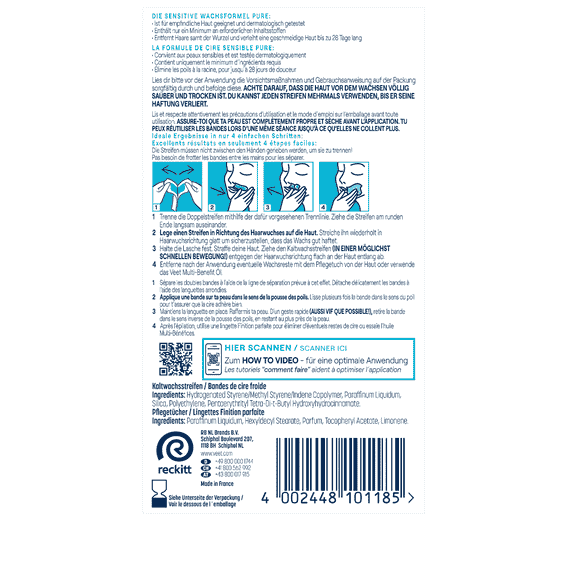 Strisce di cera a freddo Viso Pelle Sensibile 20 pz.