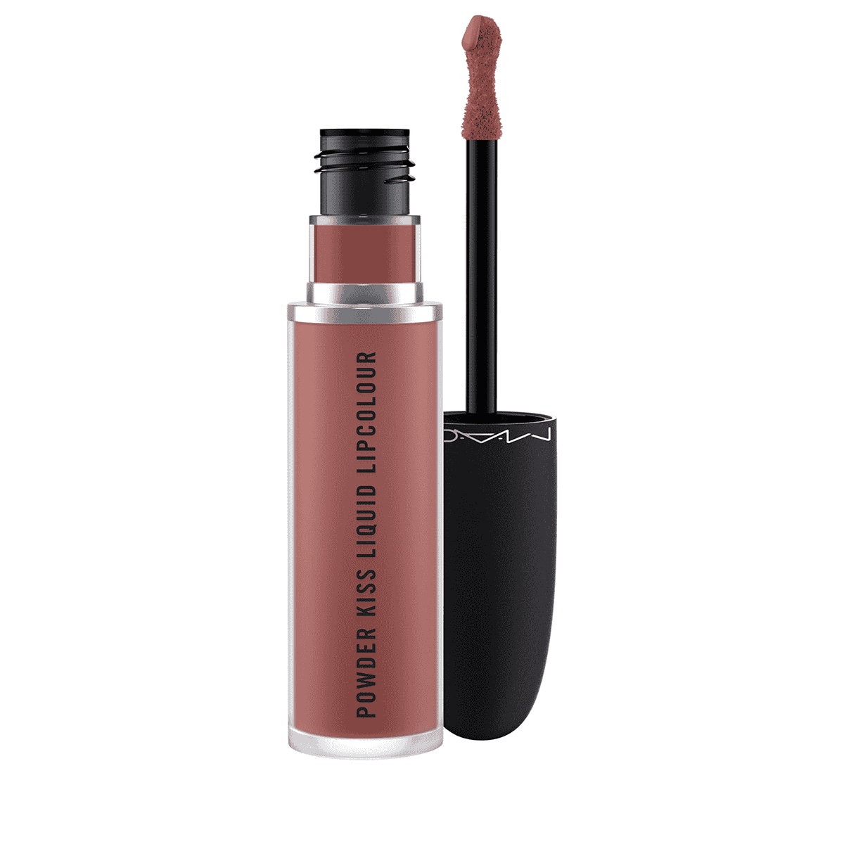 M.A.C Powder Kiss Liquid Lipcolour Over The Taupe