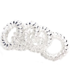 Spiral hair elastics, transparent, 4 pieces