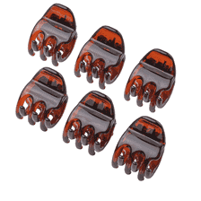 Pinces À Cheveux Classiques Rondes, 2.2 cm, 6 pcs. - Havane