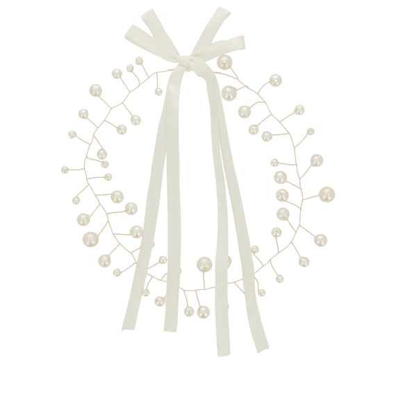 Wire Hair Accessory With Pearls - Gold