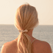 Leather Bow Small Hair Tie Cream