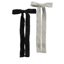 Fermaglio Con Fiocco - nero & grigio-bianco