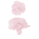 Fiore in tessuto su fermaglio con perline e pietre, rosa, 2 pezzi