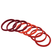 Cravatta per capelli Supersoft, rossa, 8 pezzi