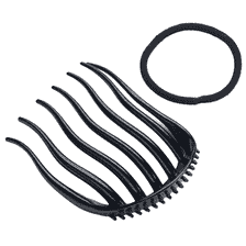 Volume comb with hair tie black