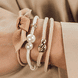 Leather Bow Small Hair Tie Camel