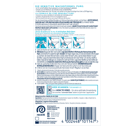 Kaltwachsstreifen Bikini & Achseln Sensitiv 16 Stk.