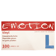 Emotion Gants en vinyle L sans poudre 100 pcs.