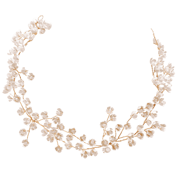 Floraler Boho Haarschmuck mit Blüten, Perlen und Kristallen