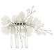 Hair Comb With Flowers - Silver