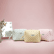 Large Toiletry Bag In Pink-Checkered Quilt