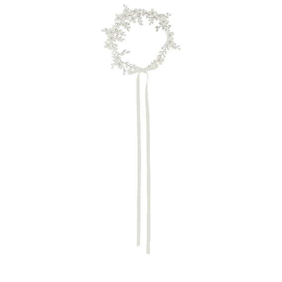 Hairband With Ceramic Flowers & Cut Stones