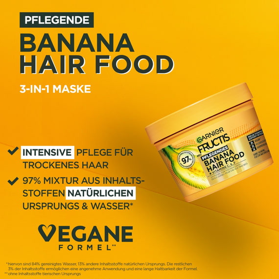 Pflegendes Banana Hair Food - 3 in 1 Maske