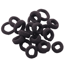 Gommes à Cheveux pour Enfants Frottée, Ø 20 mm, 20 pcs. - Noir