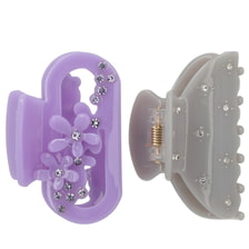 Haarklemme mit Strass - Grau & Violett